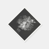 Serviette En Papier Modern Brushstroke Photo Wedding | Soft Black (Coin)