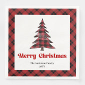 Serviette En Papier Modern buffalo tree napkins personalized holiday (Devant)