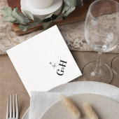 Serviette En Papier Modern Celestial Monogram Wedding Cocktail Napkin