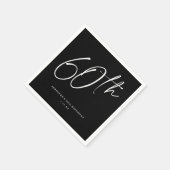 Serviette En Papier Modern Chic Script Soixantième 60e fête d'annivers (Coin)