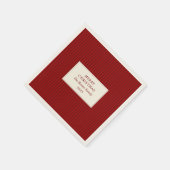 Serviette En Papier Modern Christmas Minimal Holiday Red Stripes (Coin)