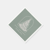 Serviette En Papier Modern Christmas Tree Sketch Arch Boho Holiday (Coin)