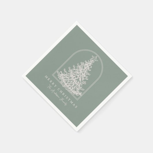 Serviette En Papier Modern Christmas Tree Sketch Arch Boho Holiday (Coin)