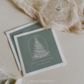 Serviette En Papier Modern Christmas Tree Sketch Arch Boho Holiday