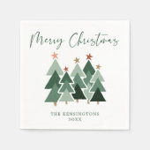 Serviette En Papier Modern Christmas Trees Typography (Devant)
