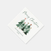Serviette En Papier Modern Christmas Trees Typography (Coin)
