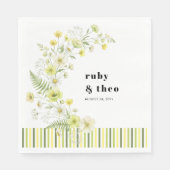 Serviette En Papier Modern Citrus Green Wildflower Wedding (Devant)