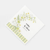 Serviette En Papier Modern Citrus Green Wildflower Wedding (Coin)