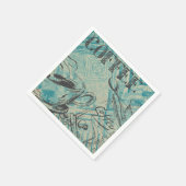 Serviette En Papier Modern Coffee Art Sketch Blue (Coin)