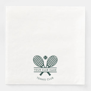 Serviette En Papier Modern Country Club Nom Tennis Racket Motif