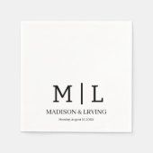 Serviette En Papier Modern Custom Wedding With Name Party Engagement (Devant)