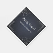 Serviette En Papier Modern Dark Blue & Silver 18th Birthday Napkins (Coin)
