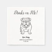 Serviette En Papier Modern Dog Wedding Cocktail Napkins  (Devant)