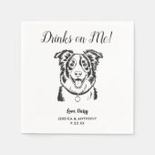 Serviette En Papier Modern Dog Wedding Cocktail Napkins  (Devant)