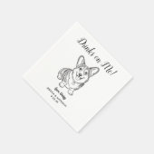 Serviette En Papier Modern Dog Wedding Cocktail Napkins  (Coin)