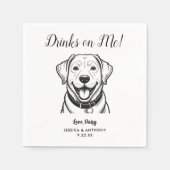 Serviette En Papier Modern Dog Wedding Cocktail Napkins  (Devant)