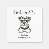 Serviette En Papier Modern Dog Wedding Cocktail Napkins (Devant)