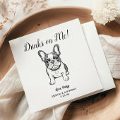 Serviette En Papier Modern Dog Wedding Cocktail Napkins 