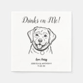 Serviette En Papier Modern Dog Wedding Cocktail Napkins  (Devant)