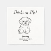 Serviette En Papier Modern Dog Wedding Cocktail Napkins  (Devant)