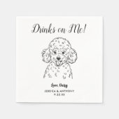 Serviette En Papier Modern Dog Wedding Cocktail Napkins  (Devant)