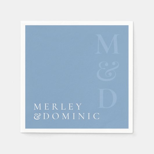Serviette En Papier Modern Dusty Blue Wedding Dinner Party (Devant)