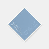 Serviette En Papier Modern Dusty Blue Wedding Dinner Party (Coin)