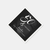 Serviette En Papier Modern Elegant Black White Fifty Fabulous Birthday (Coin)