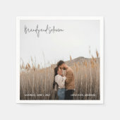 Serviette En Papier Modern Elegant Photo Wedding (Devant)