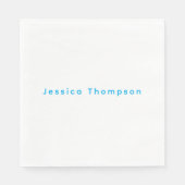 Serviette En Papier Modern Elegant Plain Simple Professional Name (Devant)