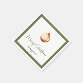 Serviette En Papier Modern Farmhouse Christmas Ball Custom Napkins (Coin)