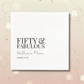 Serviette En Papier Modern Fifty and Fabulous Bold 50th Birthday Party
