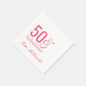 Serviette En Papier Modern Fifty and Fabulous Bold 50th Birthday Party (Coin)