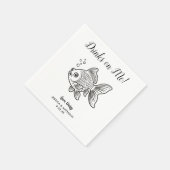 Serviette En Papier Modern Fish Wedding Cocktail Napkins (Coin)