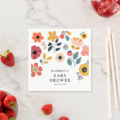 Serviette En Papier Modern Floral Baby Shower (En situation)