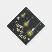 Serviette En Papier Modern Glowing Light Bulbs Happy New Year (Coin)