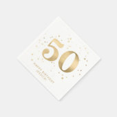 Serviette En Papier Modern Gold Glitter 50th Fifty Birthday (Coin)