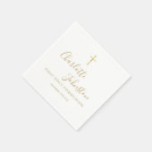 Serviette En Papier Modern Golden Signature First Holy Communion (Coin)