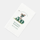 Serviette En Papier Modern Golfer 50th Birthday (Coin)