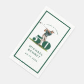 Serviette En Papier Modern Golfer 50th Birthday (Coin)