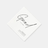 Serviette En Papier Modern Grad Script Typography Graduation (Coin)