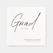 Serviette En Papier Modern Grad Script Typography Graduation (Devant)