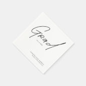 Serviette En Papier Modern Grad Script Typography Graduation (Coin)