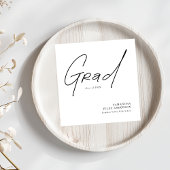 Serviette En Papier Modern Grad Script Typography Graduation
