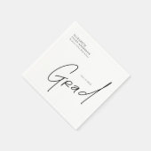 Serviette En Papier Modern Grad Script Typography Graduation (Coin)