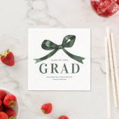 Serviette En Papier Modern Green Bow Graduation Party (En situation)
