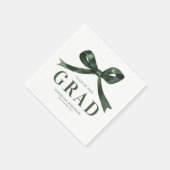 Serviette En Papier Modern Green Bow Graduation Party (Coin)