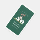 Serviette En Papier Modern Green Golfer 50th Birthday (Coin)