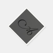 Serviette En Papier Modern Grey Simple Monogramme Ajouter Votre Nom In (Coin)