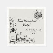 Serviette En Papier Modern Hand Drawn New Year's Eve Party (Devant)
